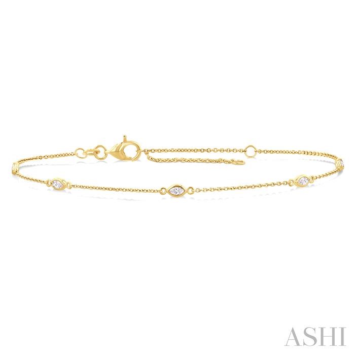 Marquise Shape Diamond Station Chain Bracelet