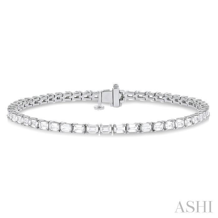 Emerald Shape East-West Diamond Tennis Bracelet
