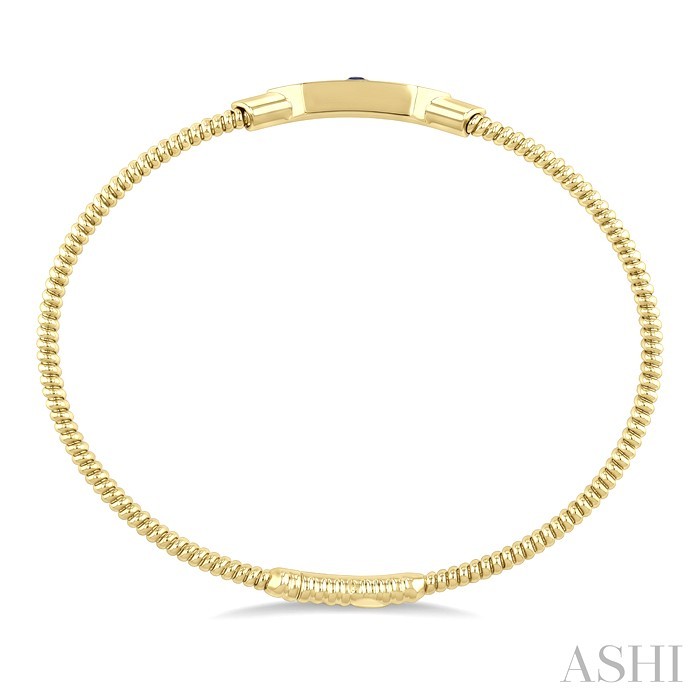Hexagon Shape Gemstone & Diamond Fashion Flex Bangle