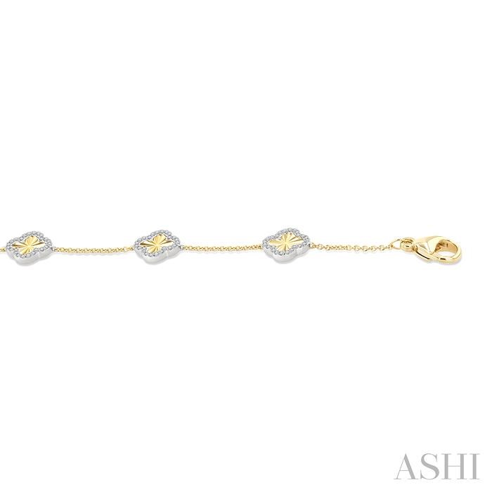 Clover Fluted Diamond Fashion Chain Bracelet
