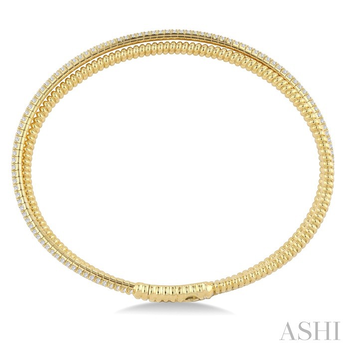 Dual Row Diamond Fashion Flex Bangle