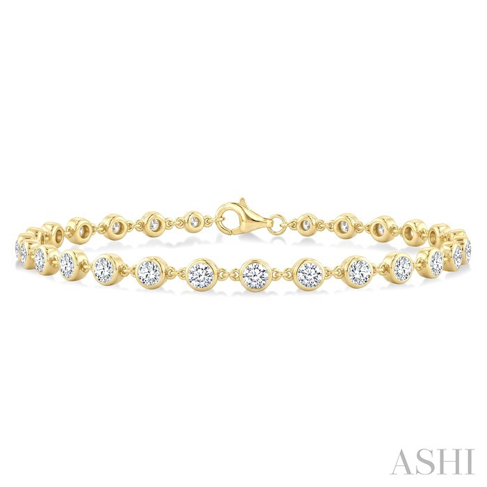Bezel Set Diamond Station Bracelet