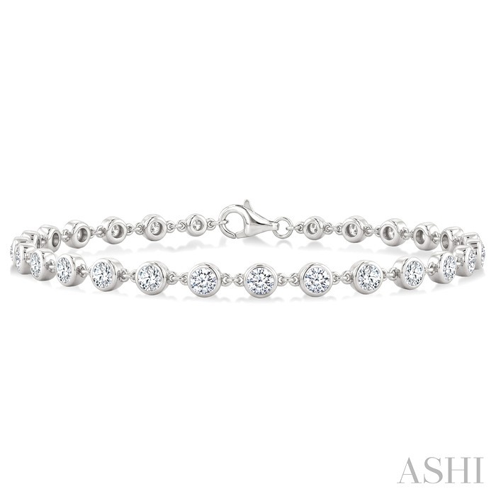 Bezel Set Diamond Station Bracelet