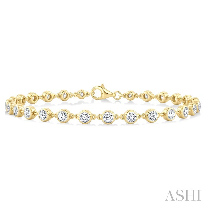 Bezel Set Diamond Station Bracelet