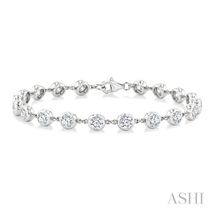 Bezel Set Diamond Station Bracelet
