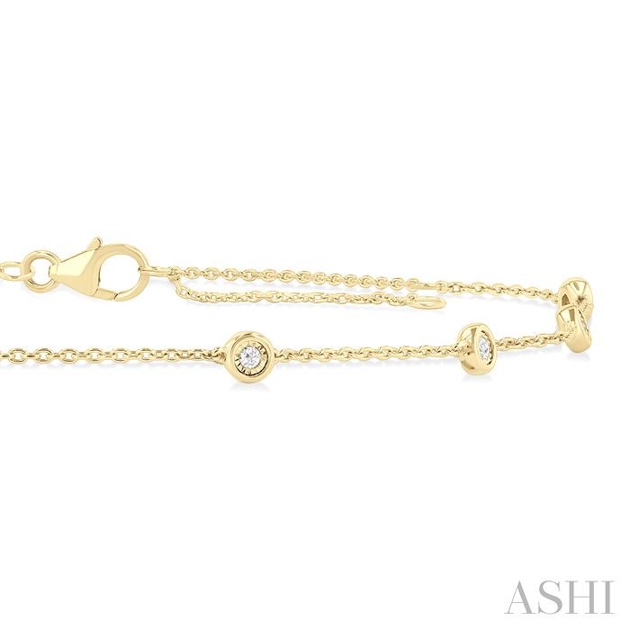 Bezel Set Diamond Station Chain Anklet