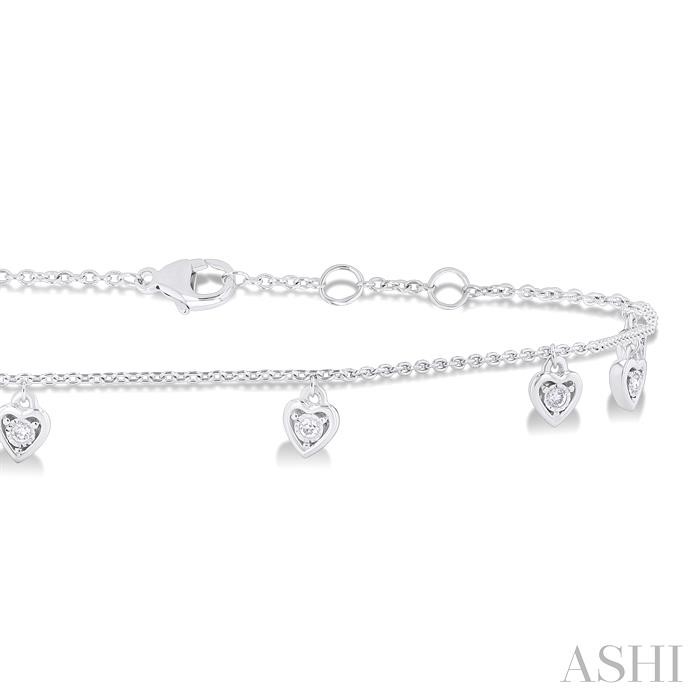 Heart Shape Charm Station Chain Anklet
