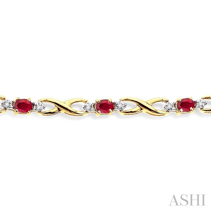 Oval Shape Gemstone & Diamond Bracelet