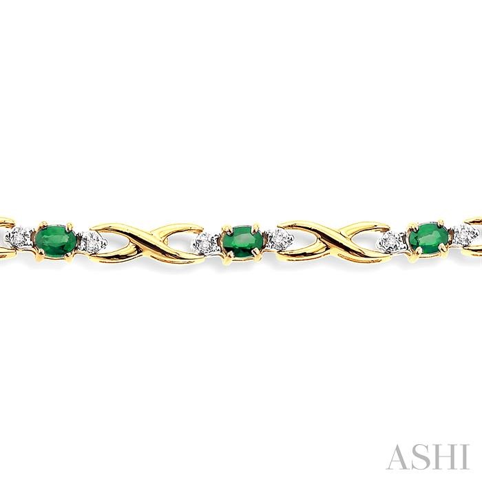Oval Shape Gemstone & Diamond Bracelet