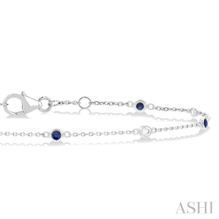 GEMSTONE & DIAMOND STATION CHAIN BRACELET