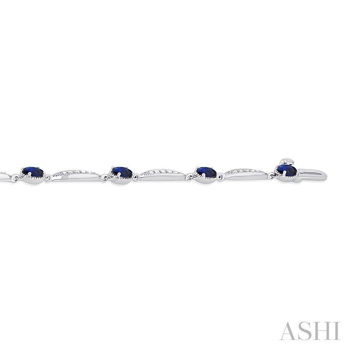 Oval Shape Gemstone & Diamond Bracelet