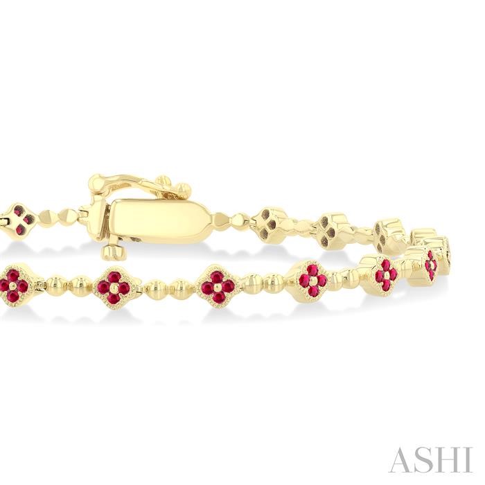 Bead Clover Gemstone & Diamond Bracelet