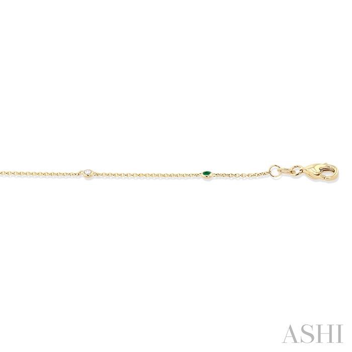 Gemstone & Diamond Station Chain Bracelet