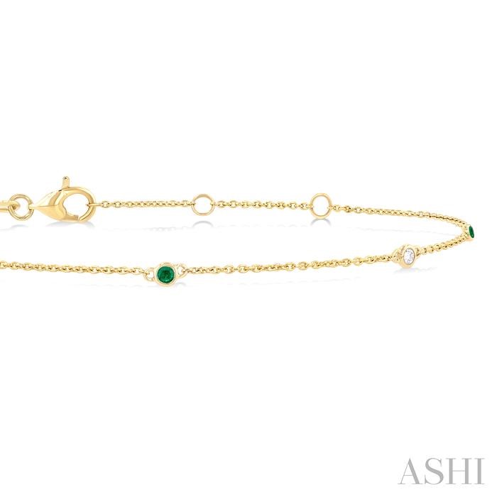 Gemstone & Diamond Station Chain Bracelet