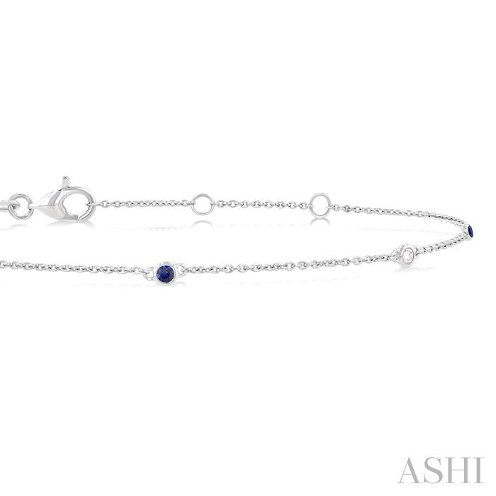 Gemstone & Diamond Station Chain Bracelet