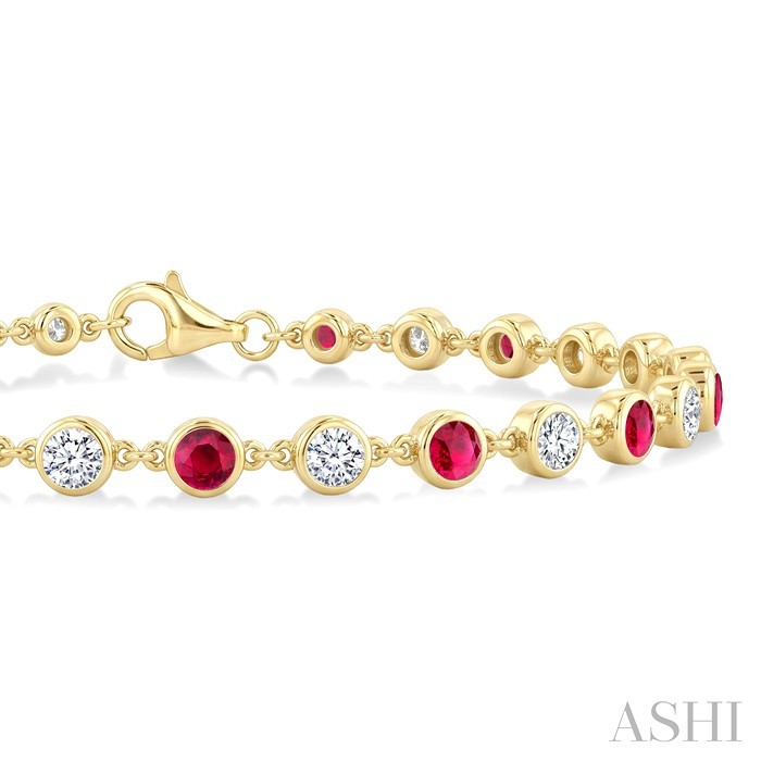 Gemstone & Diamond Station Bracelet