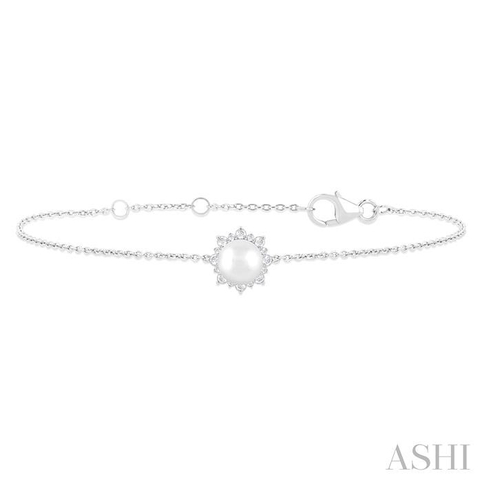 Pearl & Petite Halo Diamond Fashion Chain Bracelet