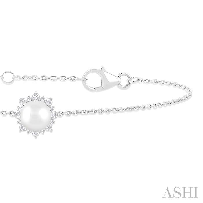 Pearl & Petite Halo Diamond Fashion Chain Bracelet