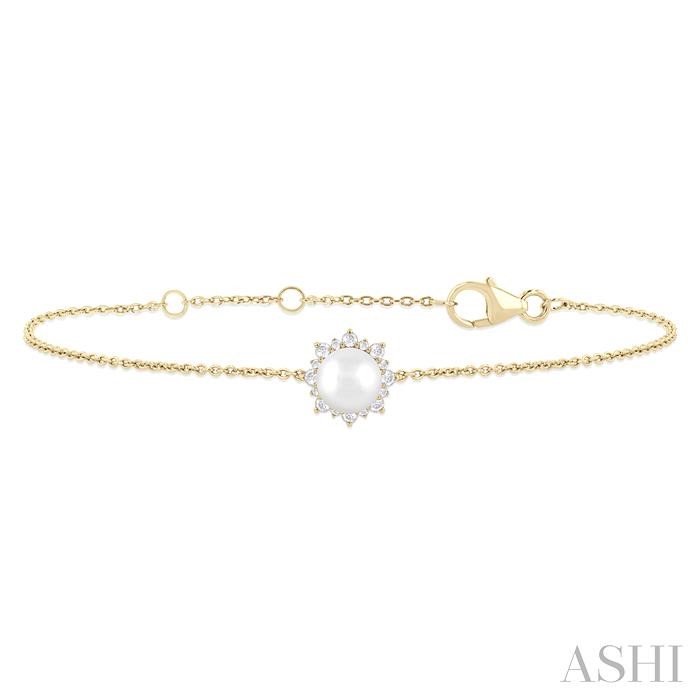 Pearl & Petite Halo Diamond Fashion Chain Bracelet