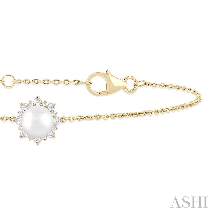 Pearl & Petite Halo Diamond Fashion Chain Bracelet