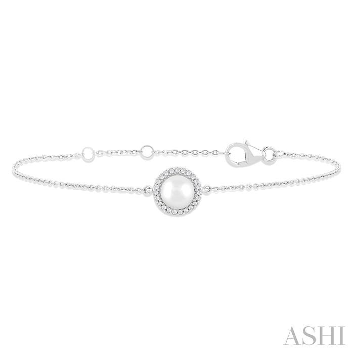 Pearl & Petite Halo Diamond Fashion Chain Bracelet
