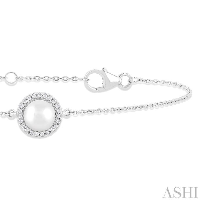 Pearl & Petite Halo Diamond Fashion Chain Bracelet