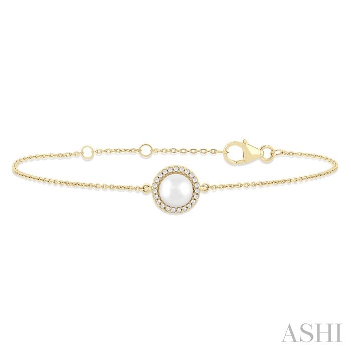 Pearl & Petite Halo Diamond Fashion Chain Bracelet