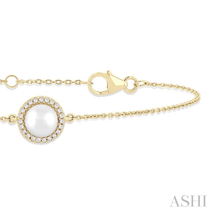 Pearl & Petite Halo Diamond Fashion Chain Bracelet