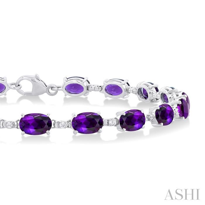Oval Shape Gemstone & Diamond Bracelet