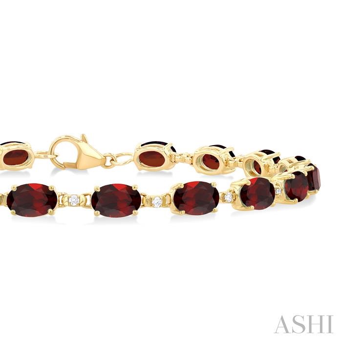 Oval Shape Gemstone & Diamond Bracelet