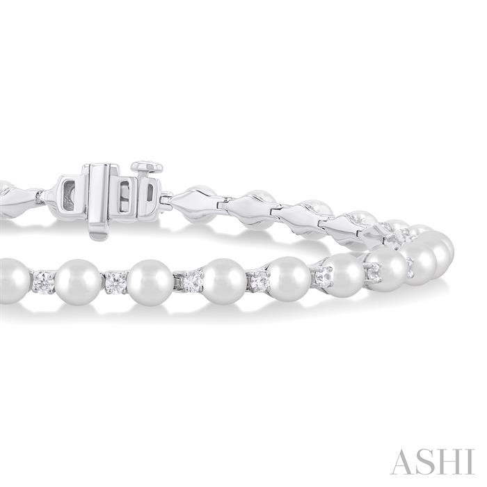 Pearl & Diamond Tennis Bracelet