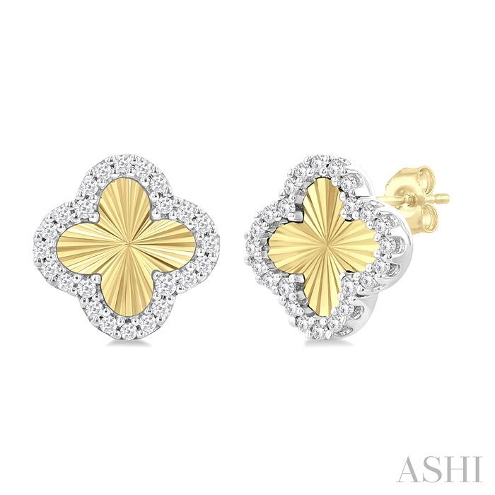 Clover Fluted Diamond Fashion Earrings
