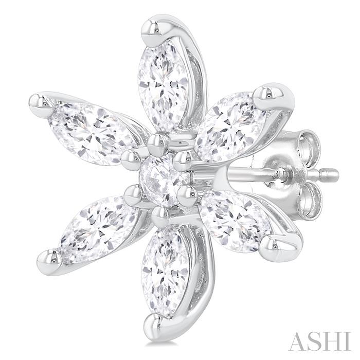 Floral Diamond Fashion Earrings