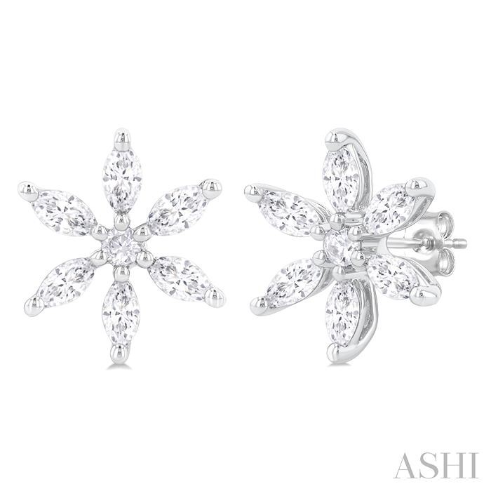 Floral Diamond Fashion Earrings