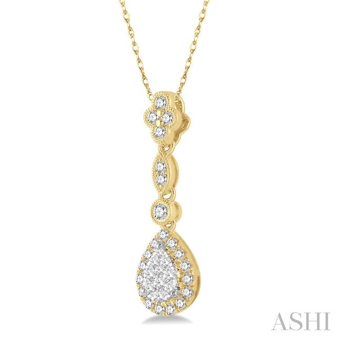 Pear Shape Halo Lovebright Diamond Pendant