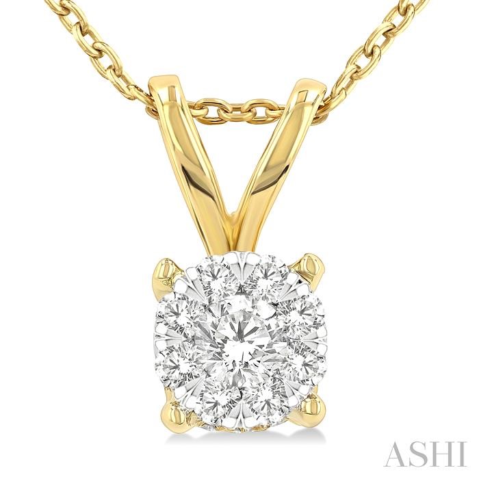 Square Shape Lovebright Diamond Solitaire Pendant