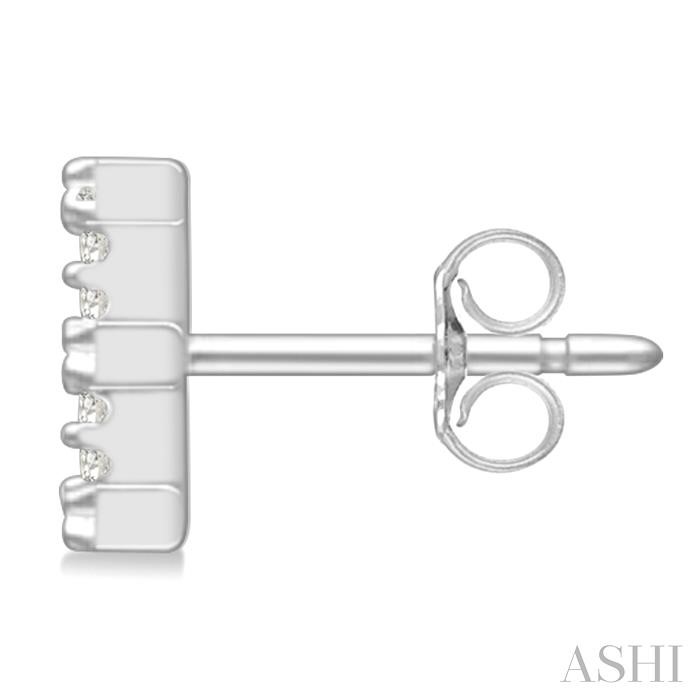 Block 'E' Initial Diamond Earrings