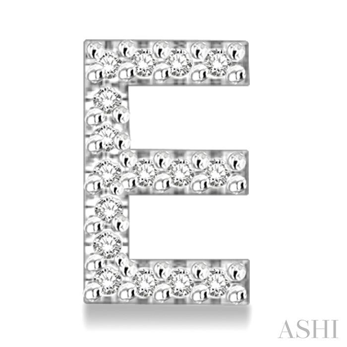 Block 'E' Initial Diamond Earrings