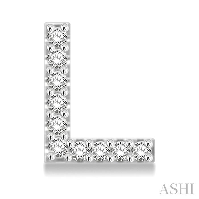 Block 'L' Initial Diamond Earrings