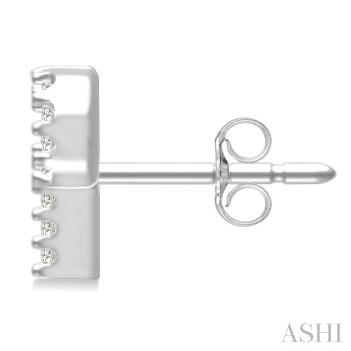 Block 'P' Initial Diamond Earrings