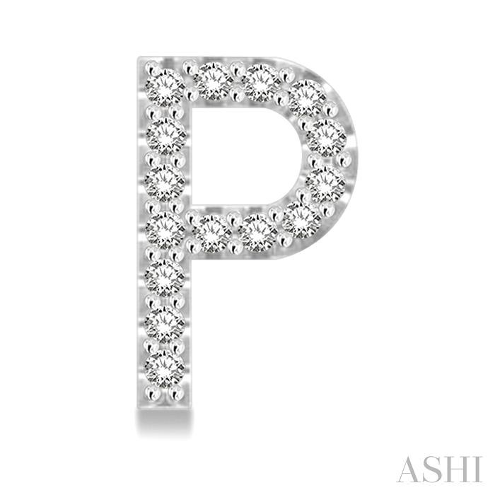 Block 'P' Initial Diamond Earrings