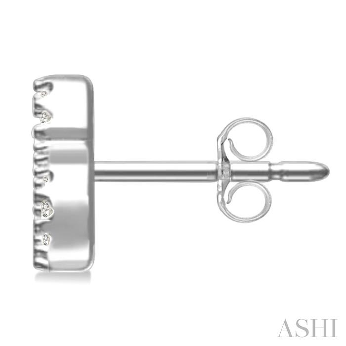 Block 'S' Initial Diamond Earrings