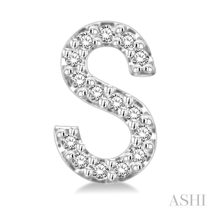 Block 'S' Initial Diamond Earrings