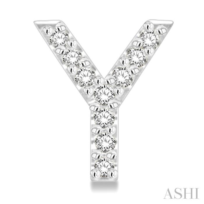 Block 'Y' Initial Diamond Earrings