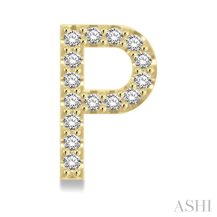 Block 'P' Initial Diamond Earrings