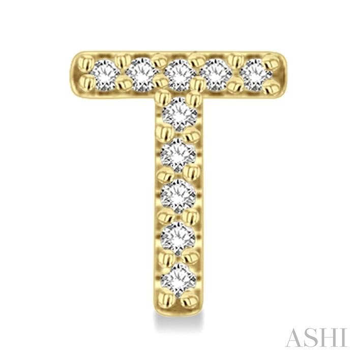 Block 'T' Initial Diamond Earrings