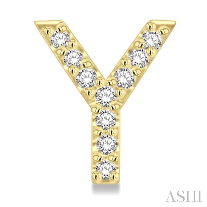 Block 'Y' Initial Diamond Earrings
