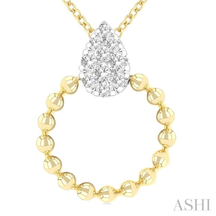 Bead Pear Shape Lovebright Diamond Pendant
