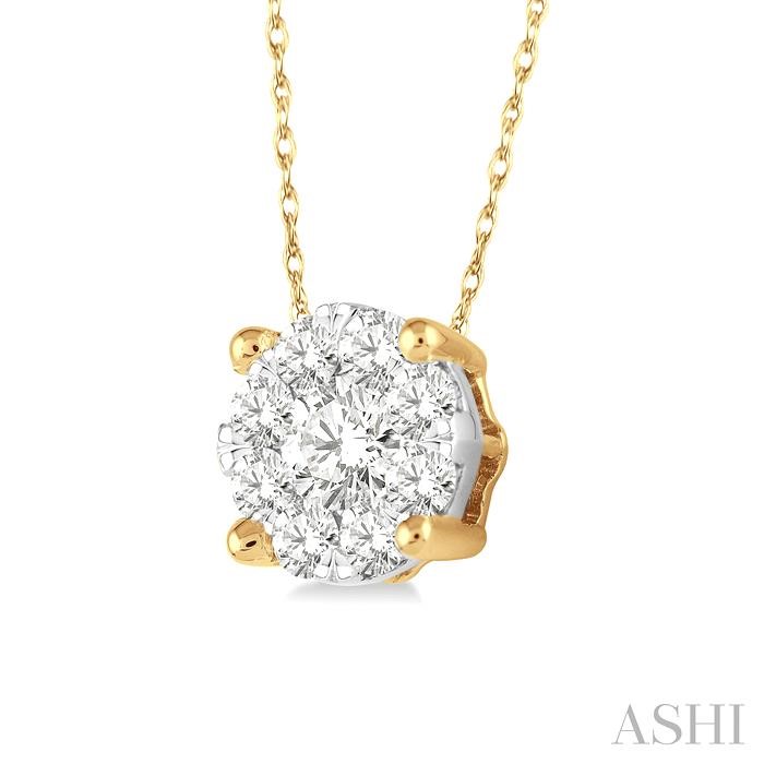 Round Shape Lovebright Essential Diamond Solitaire Pendant