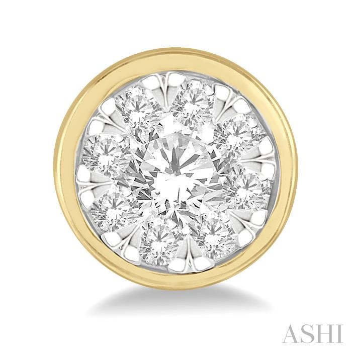 Round Shape Bezel Set Lovebright Essential Diamond Stud Earrings